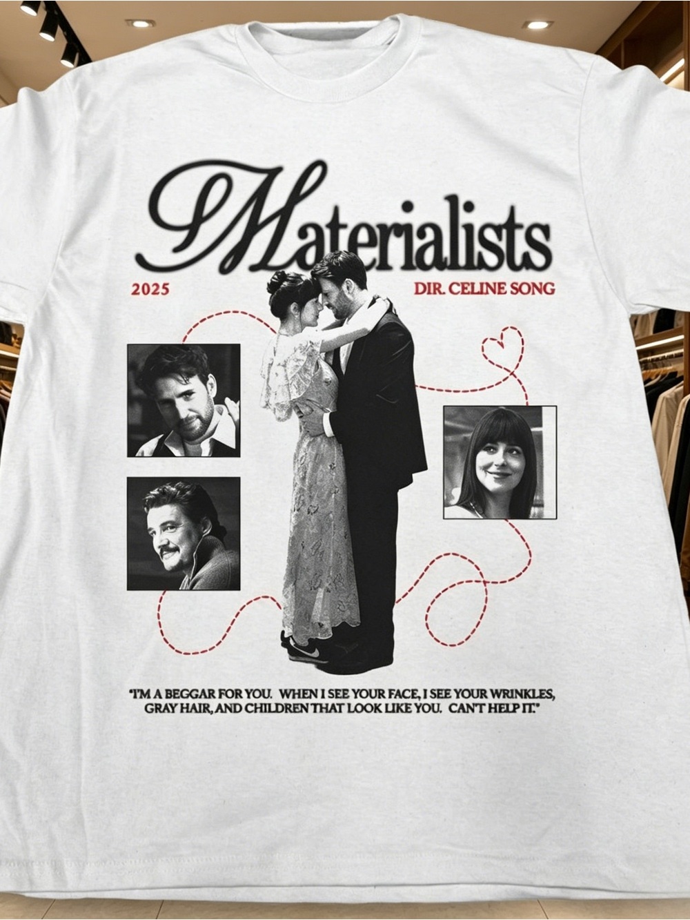 'MATERIALISTS' (2025) GRAPHIC TEE White T-shirt